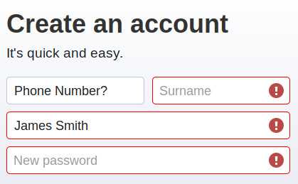 Facebook's signup form may look pretty, but it fails on accessibility